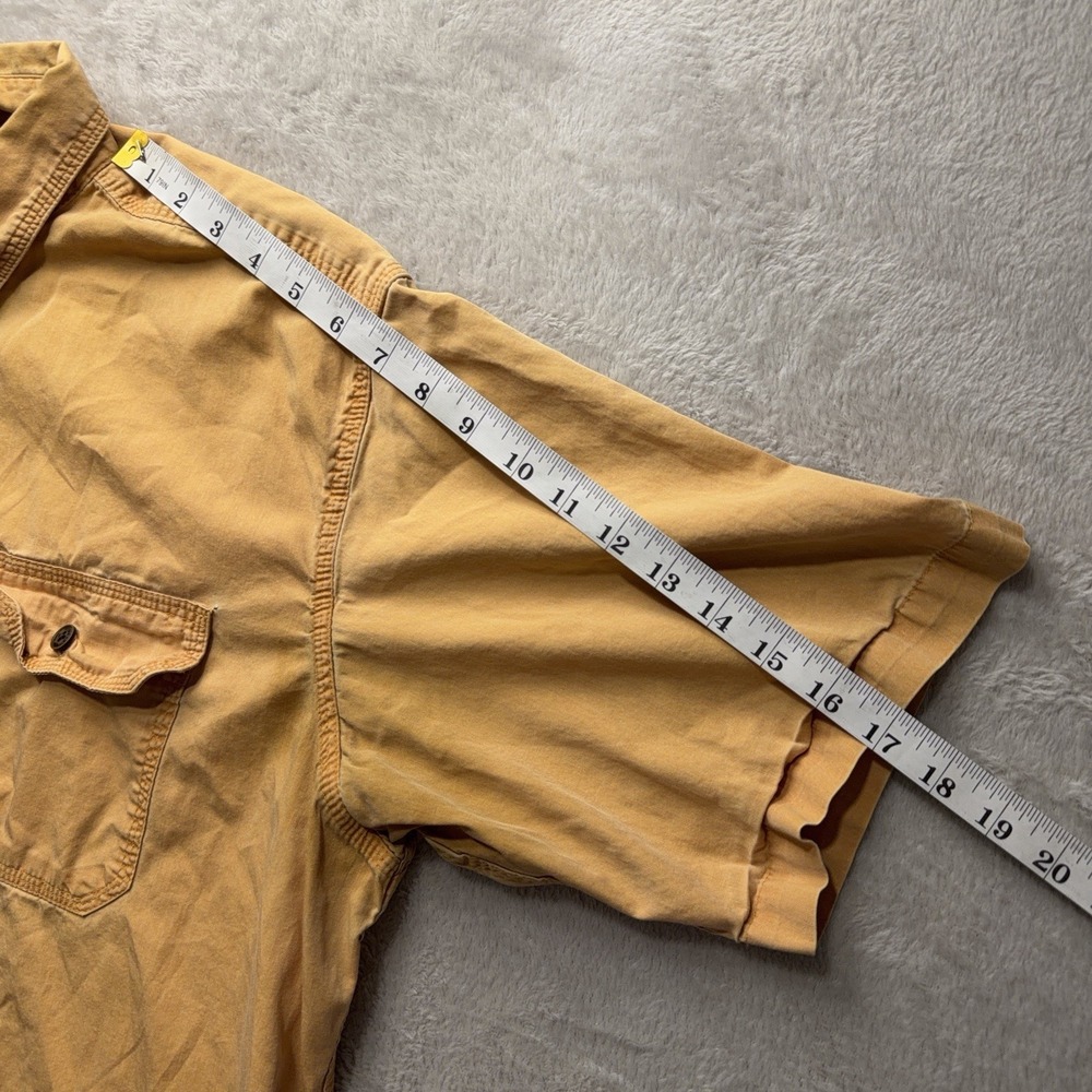 RedHead Men's XL Faded Yellow Short Sleeve Button Down Shirt Outdoors Utility - Picture 12 of 14